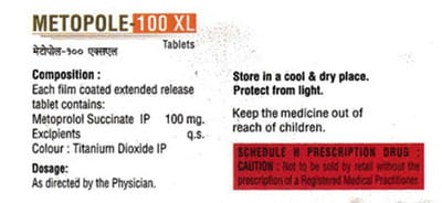 Metopole 100mg Xl Strip Of 10 Tablets