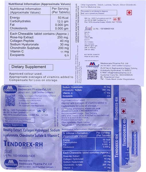 Tendorex Rh Strip Of 10 Chewable Tablets
