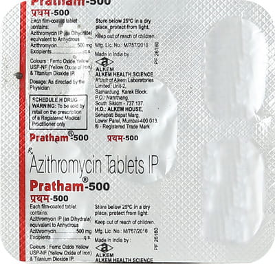 Pratham 500mg Strip Of 5 Tablets
