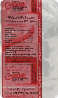 Dayclazide Mp 40mg Strip Of 10 Tablets
