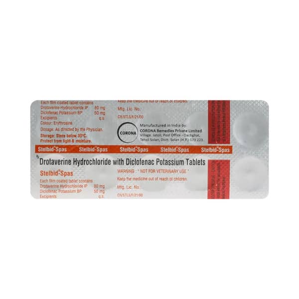Stelbid Spas Strip Of 10 Tablets