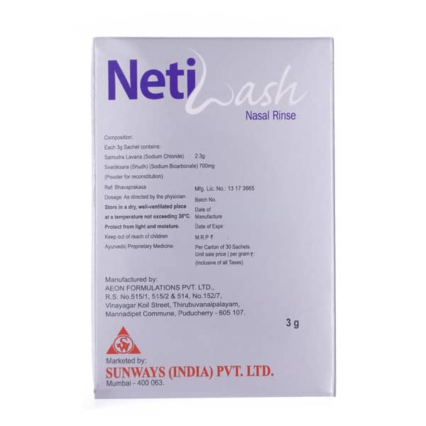 Netiwash Nasal Rinse Sachet Of 3Gm Nasal Combikit (Pack Of 30)