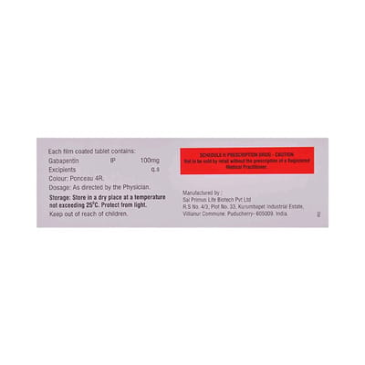 Gabawell 100mg Strip Of 10 Tablets