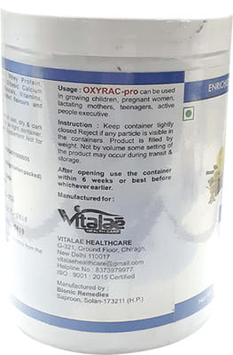 Oxyrac Pro Vanilla Flavour Sugar Free Bottle Of 500gm Oral Powder