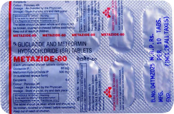 Metazide 80mg Strip Of 10 Tablets