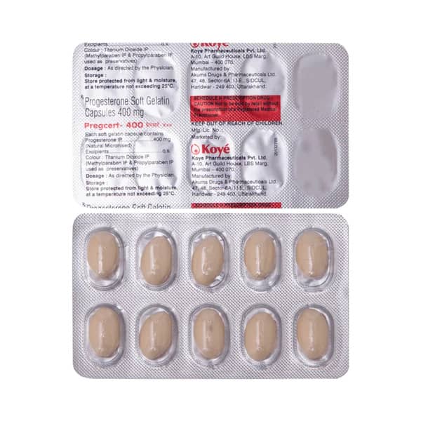 Pregcert 400mg Strip Of 10 Capsules