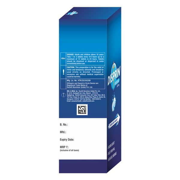 Disprin Regular 325Mg Strip Of 10 Effervescent Tablets