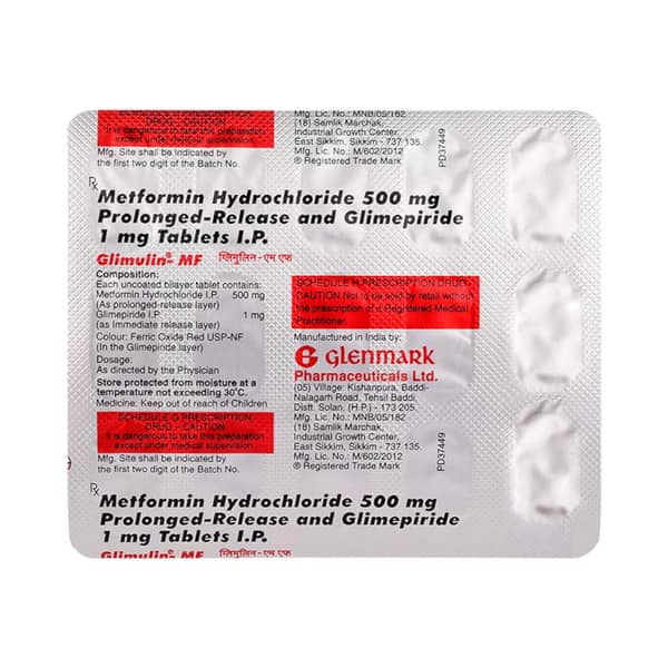 Glimulin Mf 0.5mg Strip Of 15 Tablets