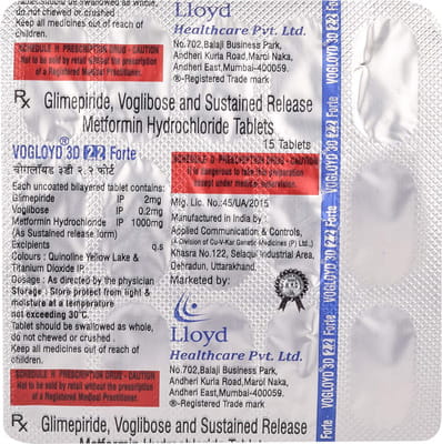 Vogloyd 3d 2.3mg Forte Strip Of 15 Tablets