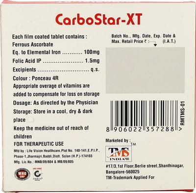 Carbostar Xt Strip Of 15 Tablets