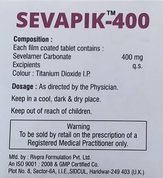 Sevapik 400mg Strip Of 10 Tablets