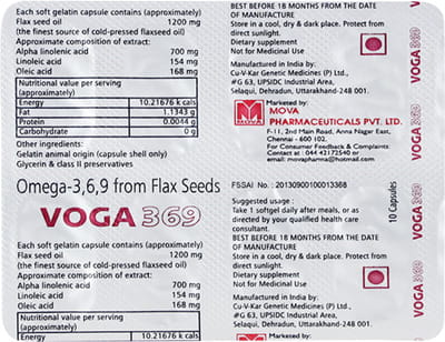 Voga 369 Strip Of 10 Capsules