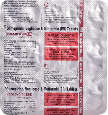 Vogloyd 3d 1.3mg Strip Of 15 Tablets