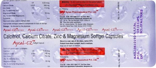 Aycal Cz Strip Of 15 Capsules