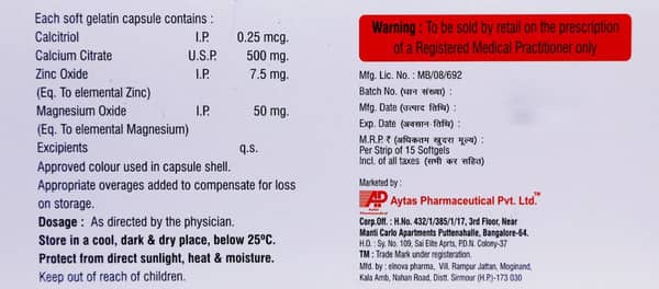 Aycal Cz Strip Of 15 Capsules