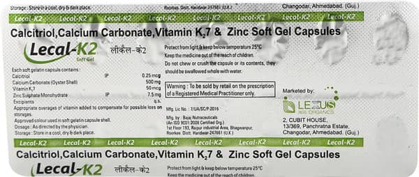 Lecal K2 Strip Of 15 Capsules