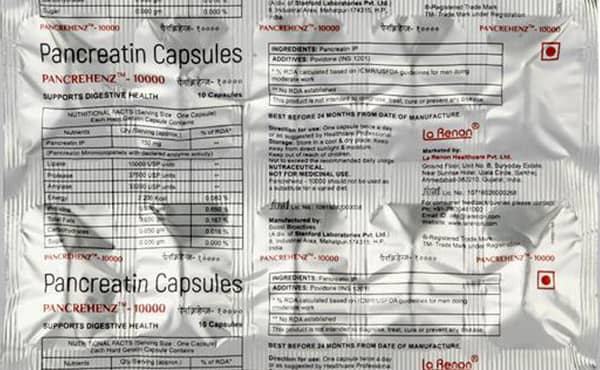 Pancrehenz 10000 Strip Of 10 Capsules