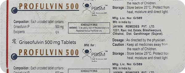 Profulvin 500mg Strip Of 10 Tablets