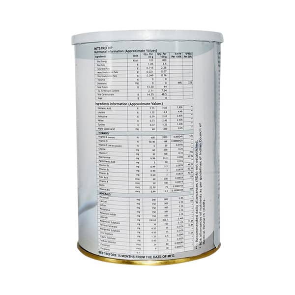 Mitspro Hp Icecream Vanilla Flavour With Protein Rich Formula Tin Of 400gm Powder