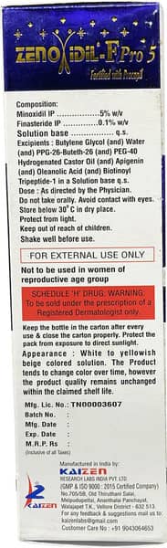 Zenoxidil F Pro 5% Bottle Of 60ml Solution