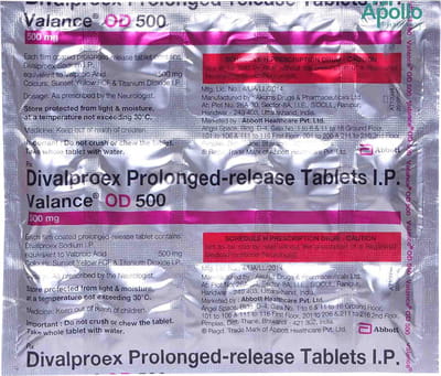 Valance Od 500mg Strip Of 15 Tablets
