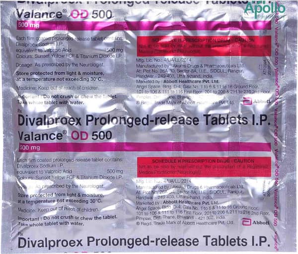 Valance Od 500mg Strip Of 15 Tablets