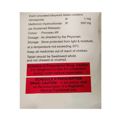 Glimibrit M 1mg Strip Of 15 Tablets