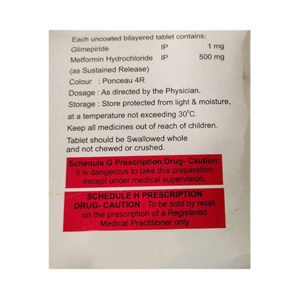 Glimibrit M 1mg Strip Of 15 Tablets