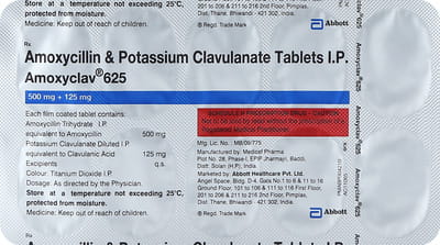 Amoxyclav 625mg Strip Of 10 Tablets