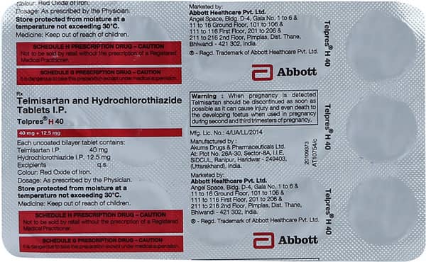 Telpres H 40mg Strip Of 15 Tablets