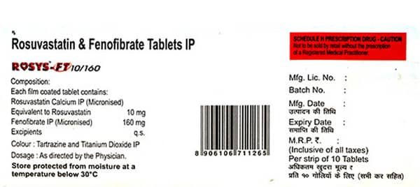 Rosys Ft 10/160mg Strip Of 10 Tablets