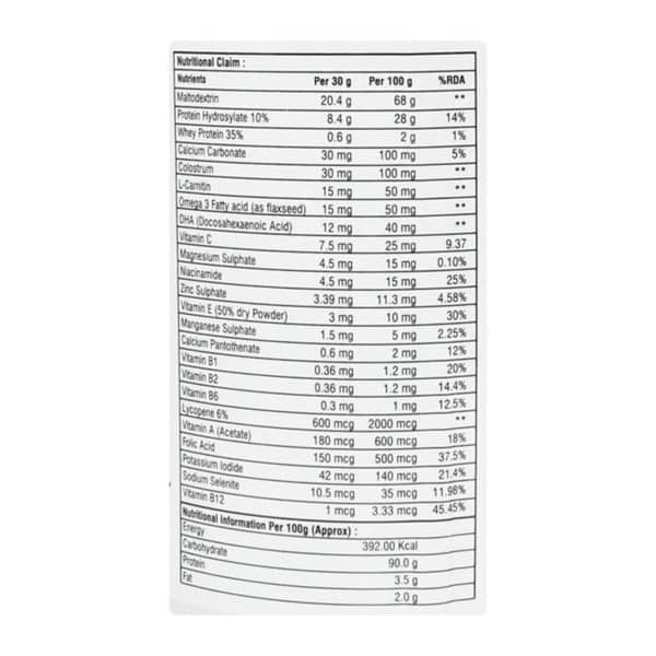 Gratein Strawberry Vanilla Flavour Tin Of 200Gm Powder