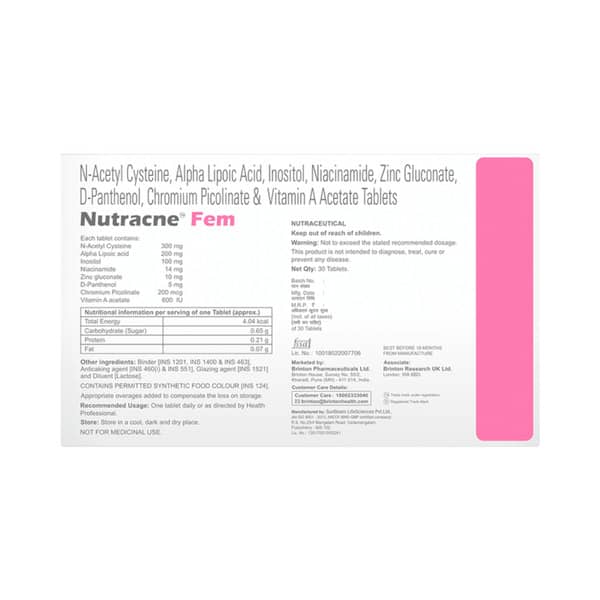 Nutracne Fem Strip Of 10 Tablets