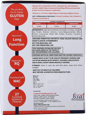 Lamino Respi Strawberry Flavour Sugar Free Tin Of 200gm Powder