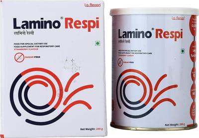 Lamino Respi Strawberry Flavour Sugar Free Tin Of 200gm Powder