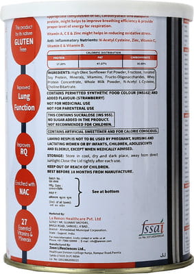 Lamino Respi Strawberry Flavour Sugar Free Tin Of 200gm Powder