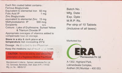 Era Hb Strip Of 10 Tablets