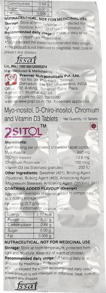 2sitol Strip Of 10 Tablets