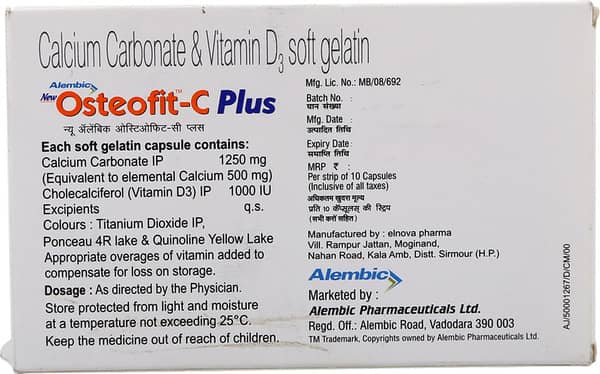 New Osteofit C Plus Strip Of 10 Softgel Capsules