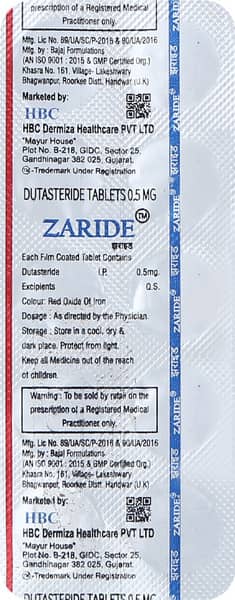 Zaride 0.5mg Strip Of 10 Tablets