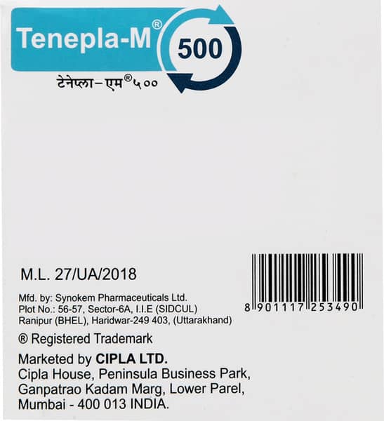 Tenepla M 500mg Strip Of 10 Tablets