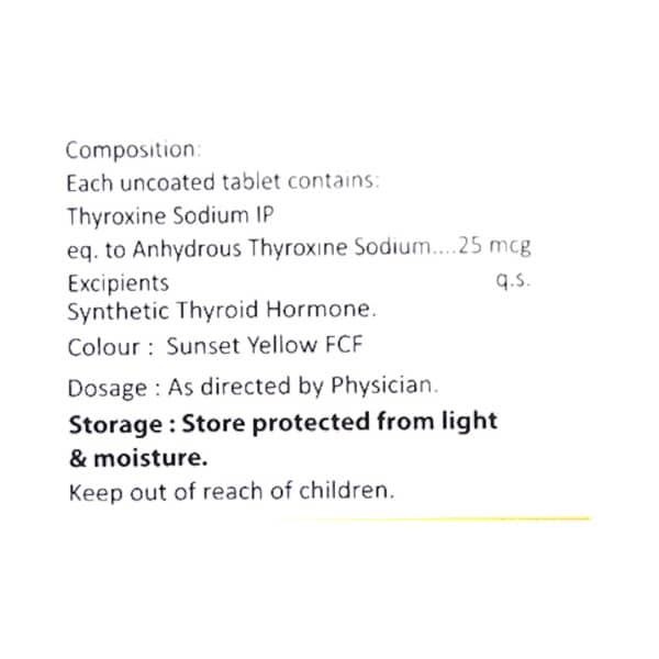 Thyroace 25mcg Bottle Of 100 Tablets