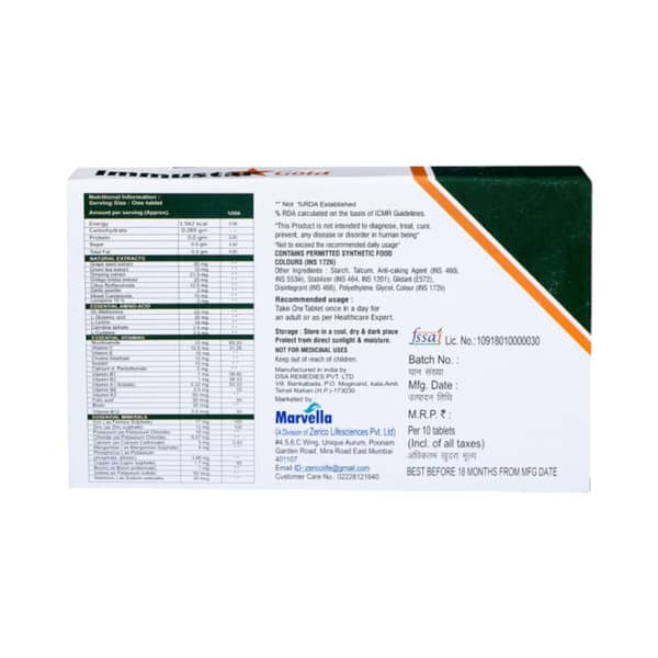 Immustar Gold Strip Of 10 Tablets