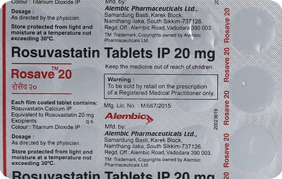 Rosave 20mg Strip Of 15 Tablets