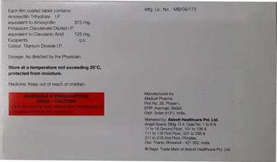 Amoxyclav 1gm Strip Of 10 Tablets