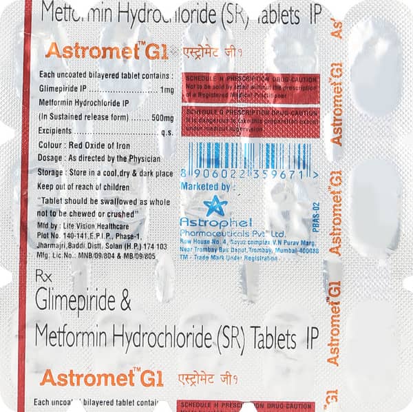 Astromet G1mg Tablets 15'S