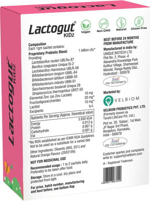 Lactogut Kidz Orange Flavour Sachet Of 1gm Powder