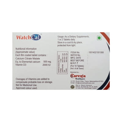 Watch Cal Strip Of 10 Tablets