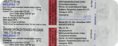 Megatas 50mg Strip Of 10 Tablets