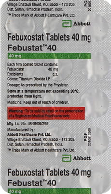 Febustat 40mg Strip Of 15 Tablets